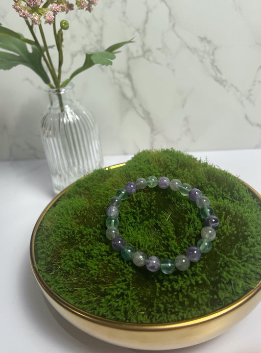 8mm Crown Chakra 7.5” Crystal Stretch Bracelet