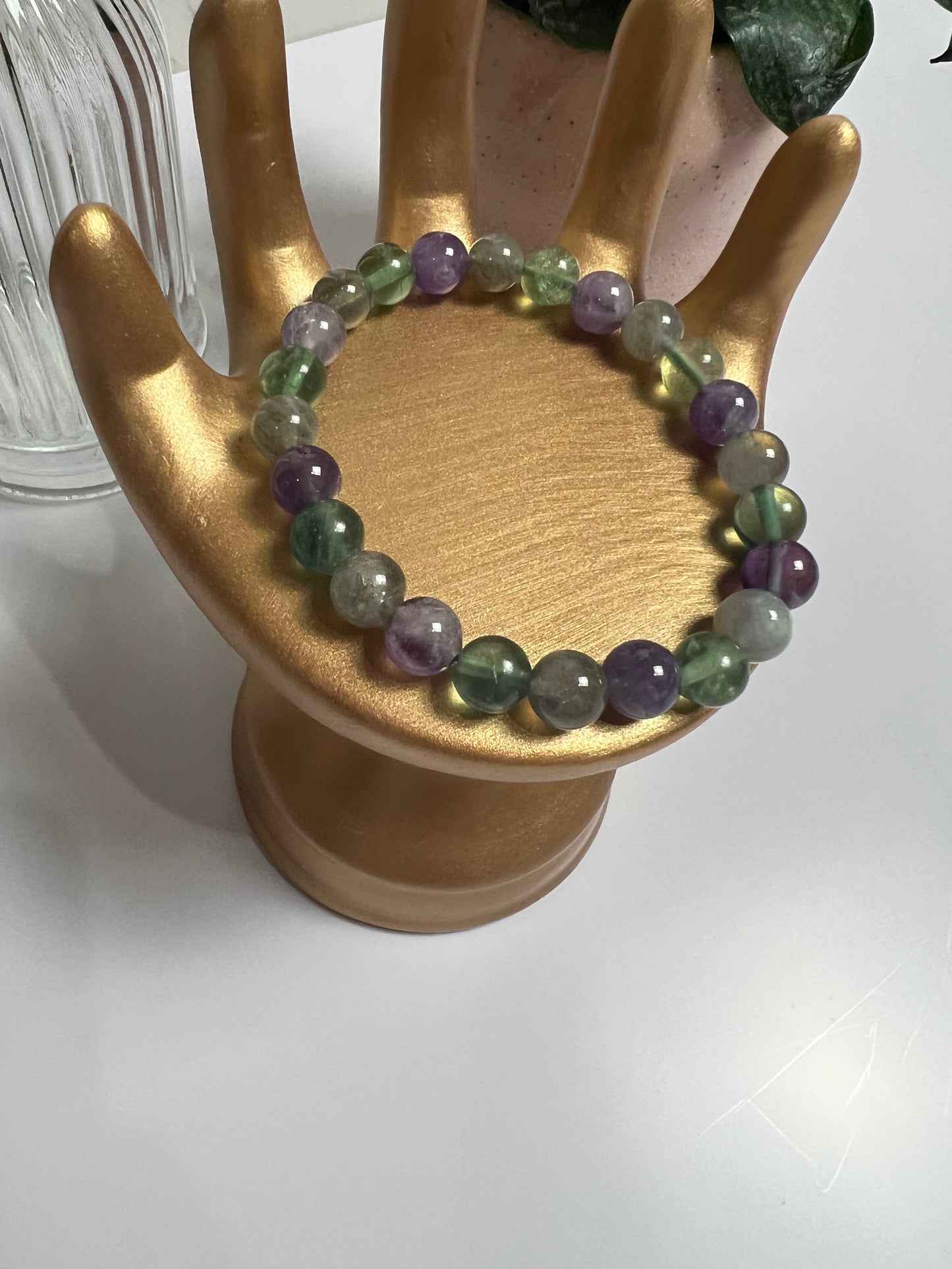 8mm Crown Chakra 7.5” Crystal Stretch Bracelet