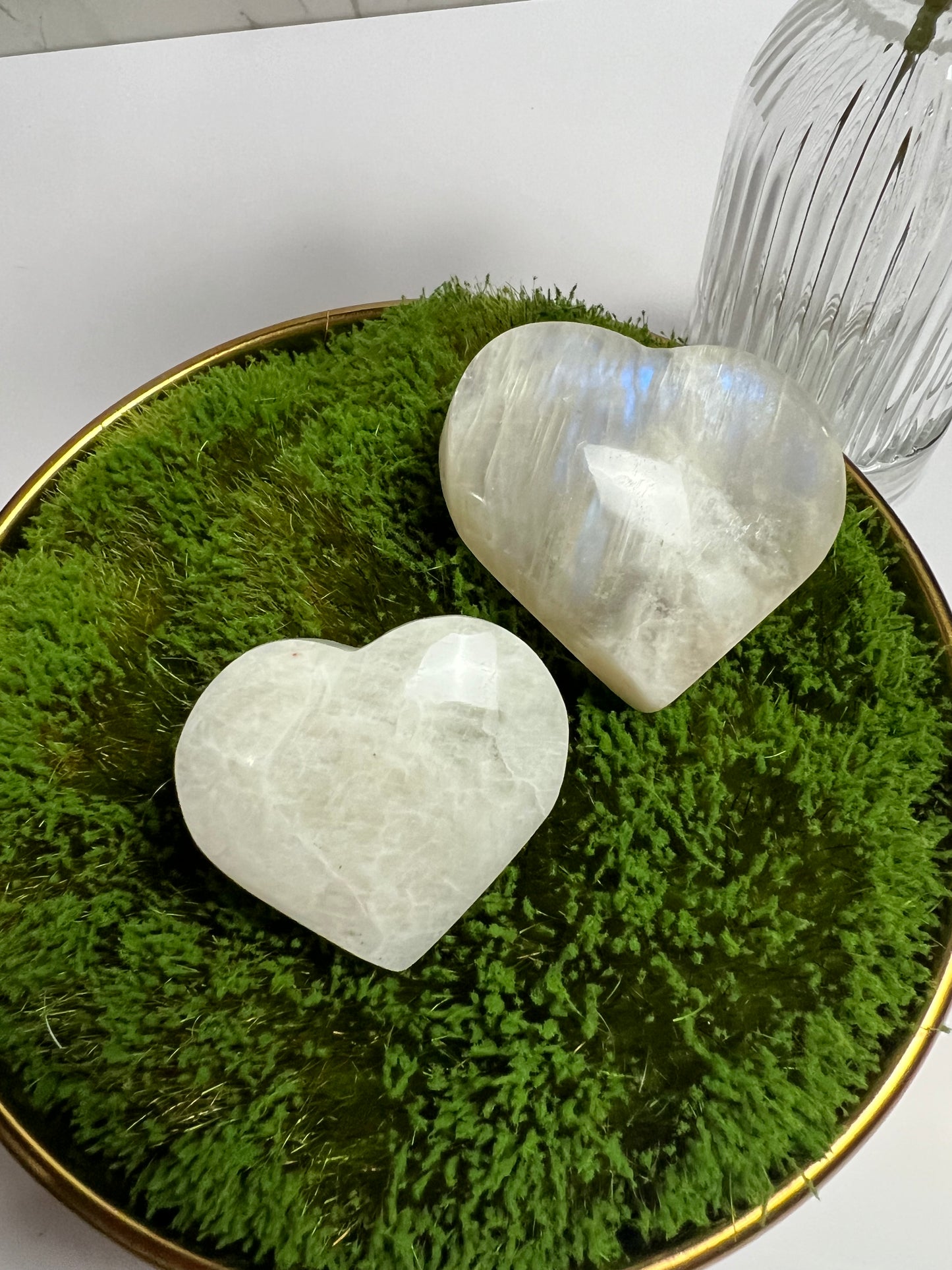 Medium Natural Moonstone Heart Healing Energy Crystal