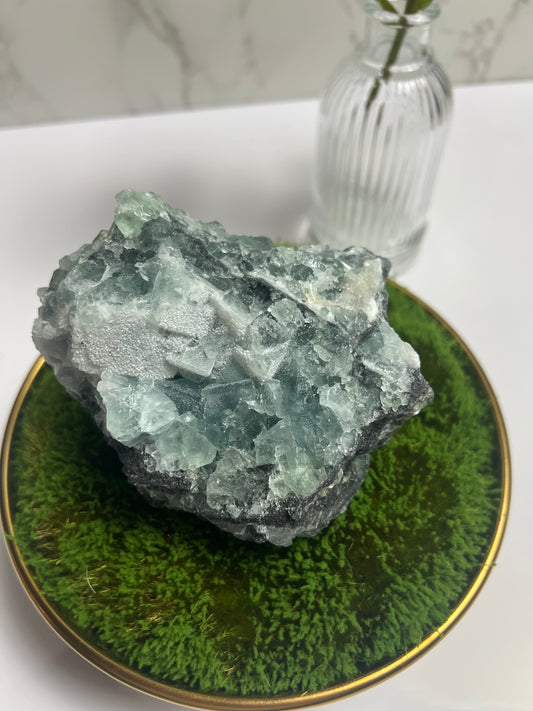 Copy of Natural Druzy Sugar Cubic Fluorite Specimen Crystal