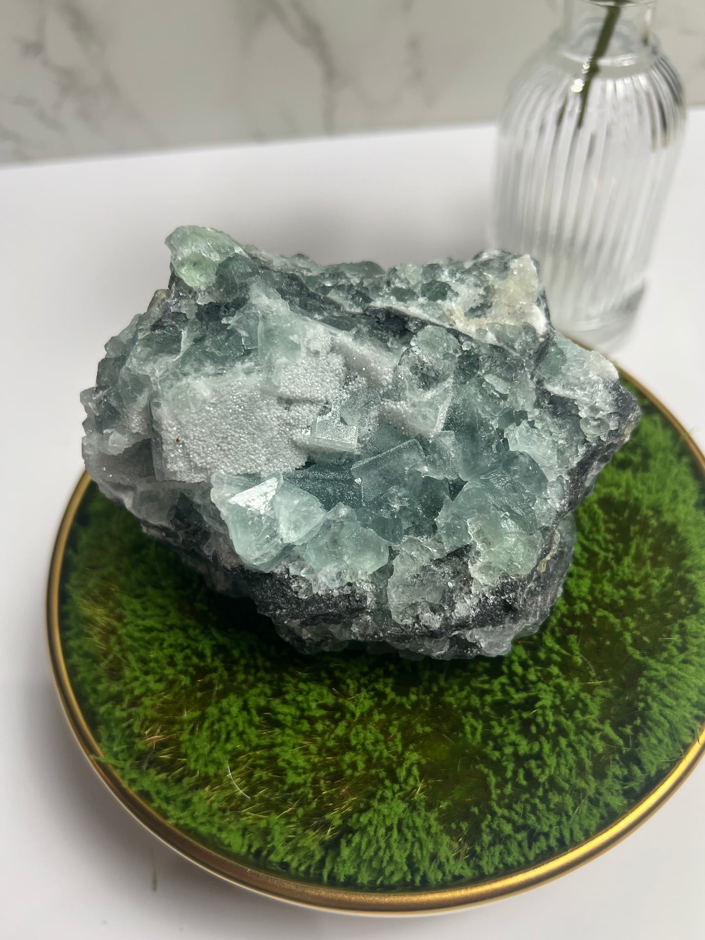 Copy of Natural Druzy Sugar Cubic Fluorite Specimen Crystal