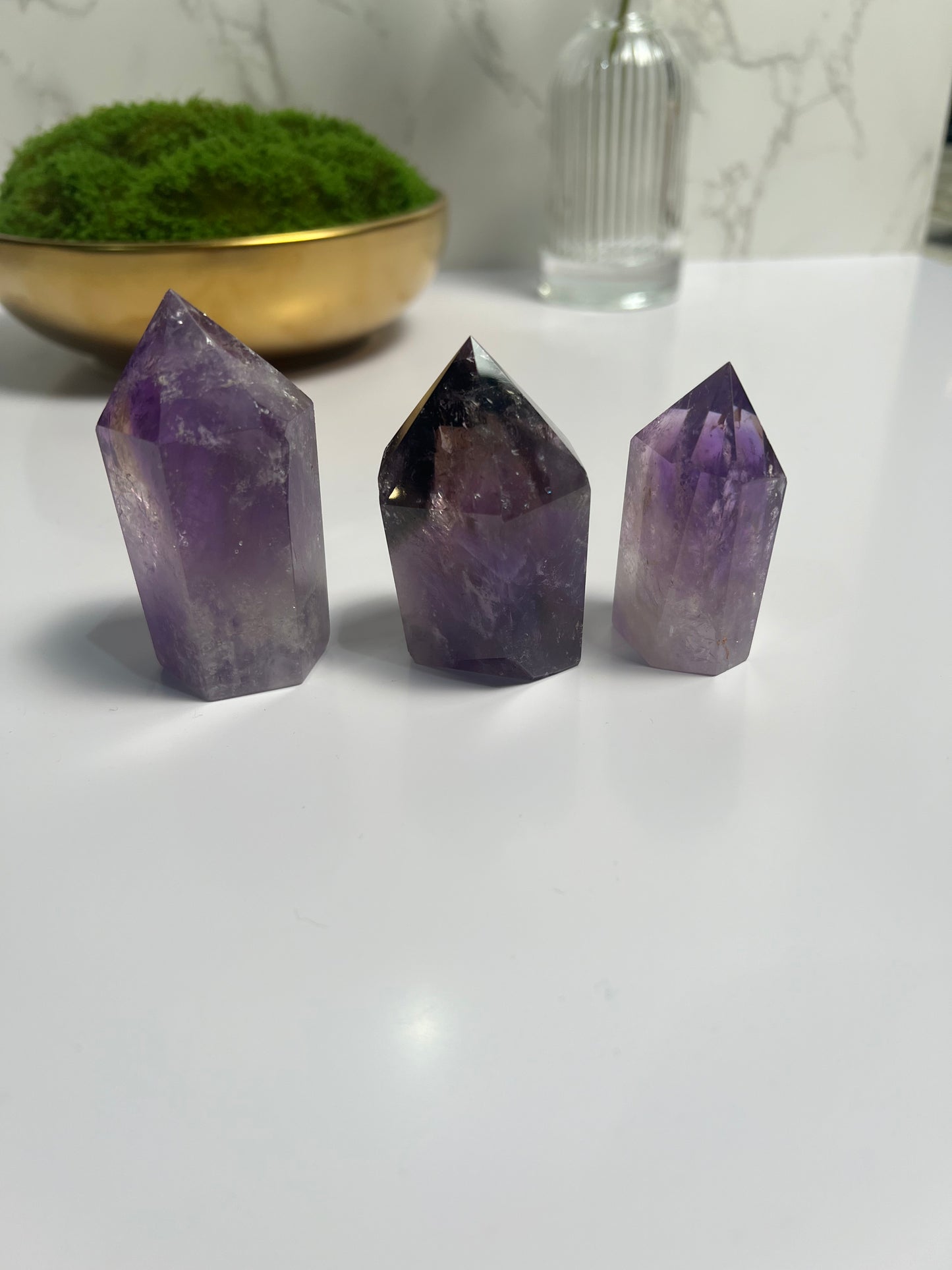 2.5"-3.0" Natural Ametrine Obelisk Tower Point Crystal Energy