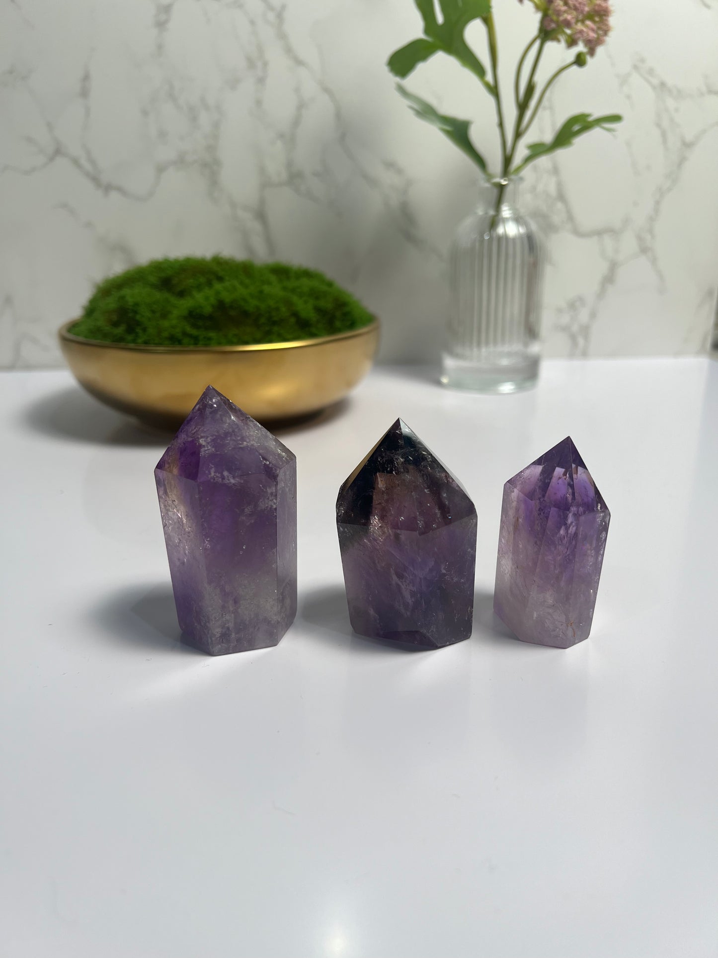 1.0" Natural Ametrine Obelisk Tower Point Crystal Energy