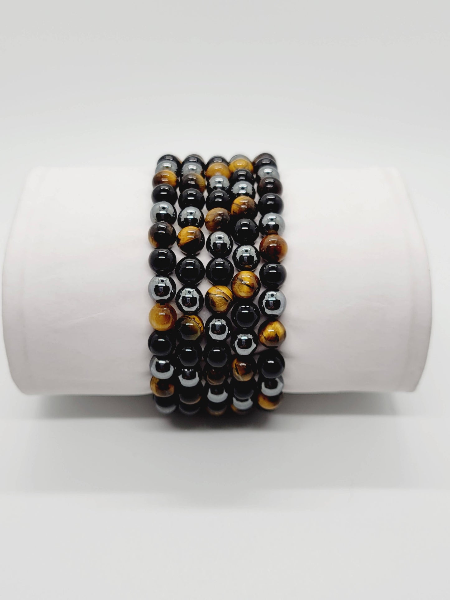 Tigers Eye Hematite Obsidian Semi Precious Stone Bracelets