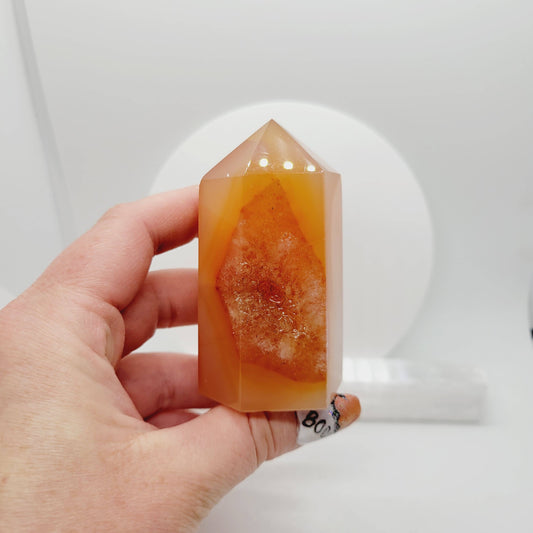 Orange Carnelian Crystal Point Tower Healing Metaphysical