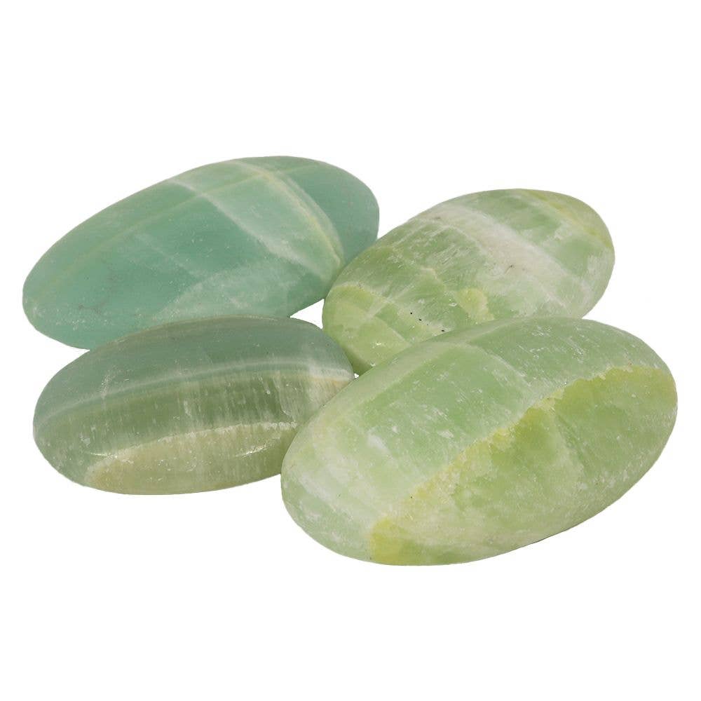 Palm Stones: Pistachio Calcite - Pistachio Calcite Gemstone