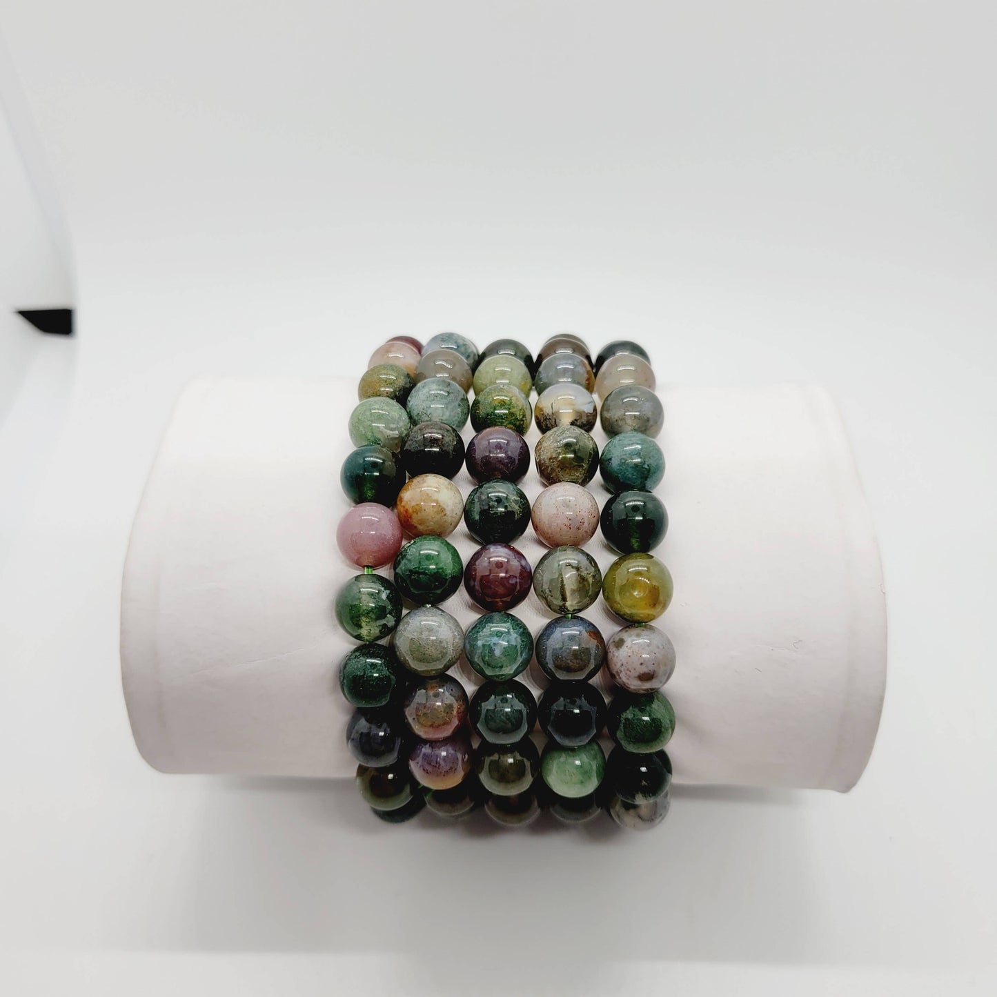 Colorful India Agate Stone Bracelets Semi Precious Stone