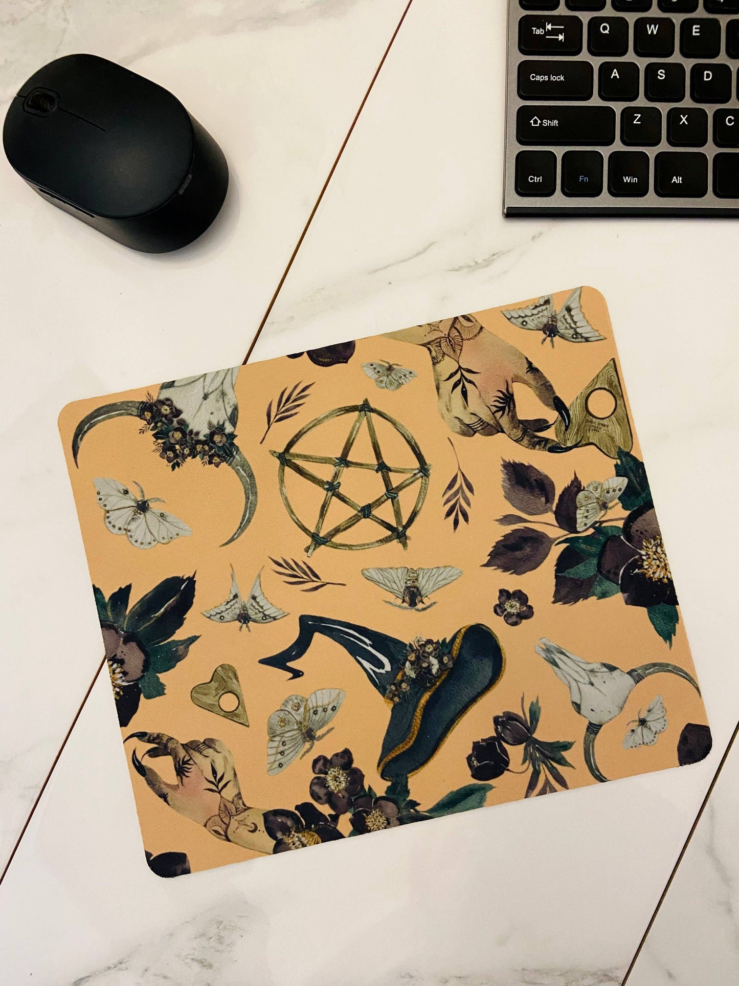 Pagan Pentagram Pattern Mousepad XL