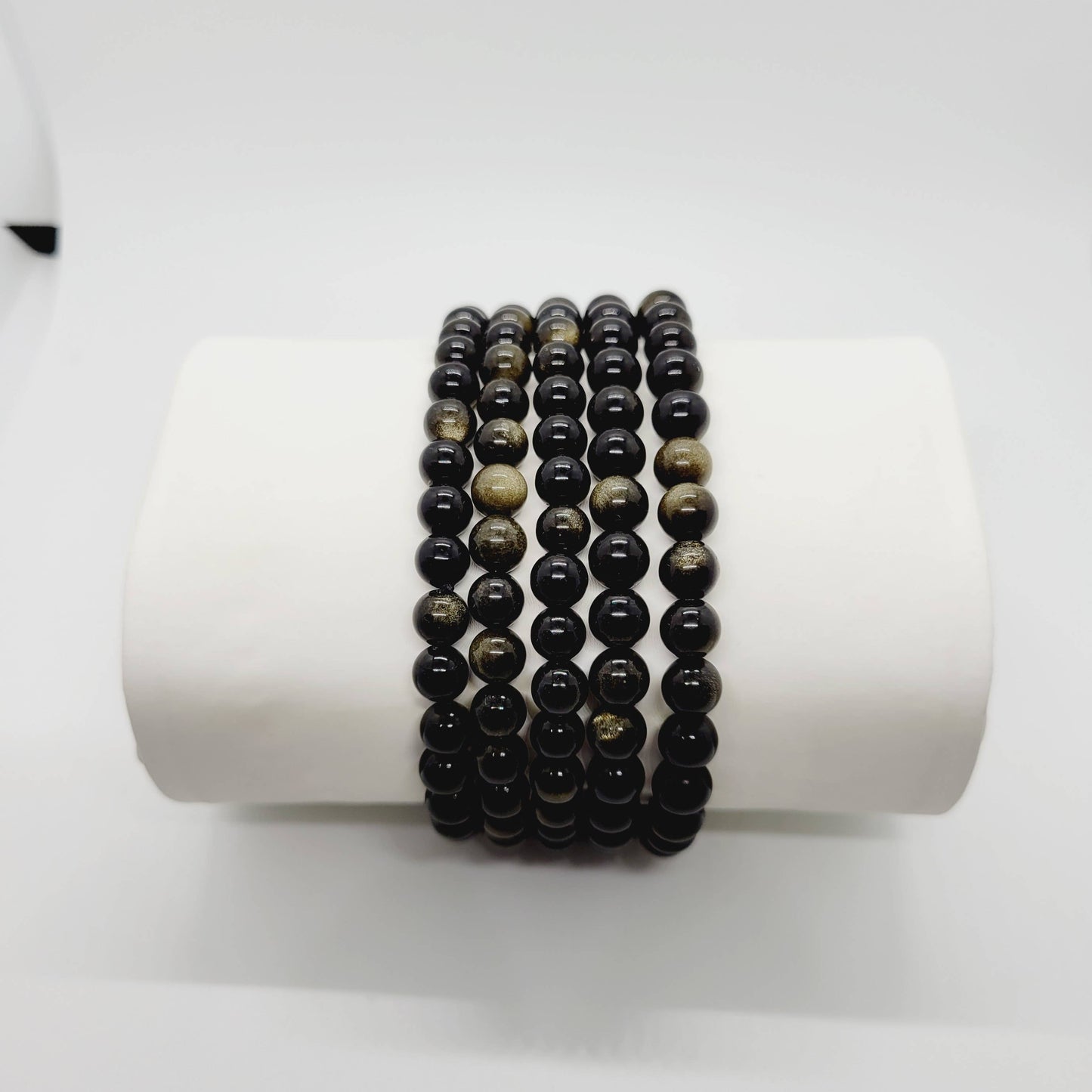 Gold Sheen Obsidian Stone Bracelets Semi Precious Stone