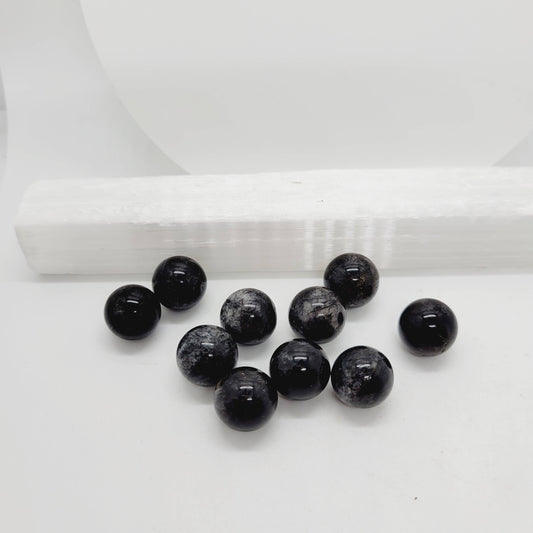 Black Tourmaline in Quartz Extra Small Crystal Spheres